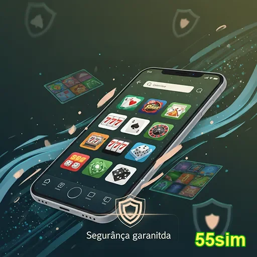 Imagem do aplicativo VIP do cassino 55sim, com interface moderna e recursos exclusivos para jogadores.