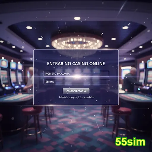 Imagem representativa do 55sim para entrar em um casino online com diversas opções de jogos.